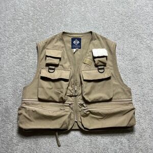 VINTAGE Columbia Sportswear Vest Mens S?? Fishing Utility Multi-Pocket Gorpcore